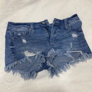 high rise jean shorts